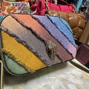 MWOT KURT GEIGER SM KENSINGTON RAINBOW DENIM CAMERA BAG CROSSBODY!